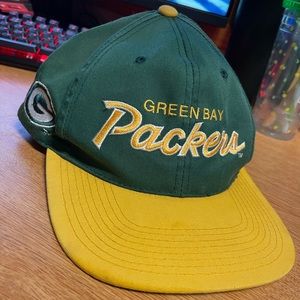 Vintage Green Bay Packers NFL Logo Athletic Snapback Hat NFL Pro Line Authentic